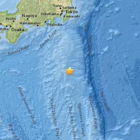 日本東南部海域發(fā)生4.9級地震。（圖片來源：美國地質(zhì)勘探局網(wǎng)站）