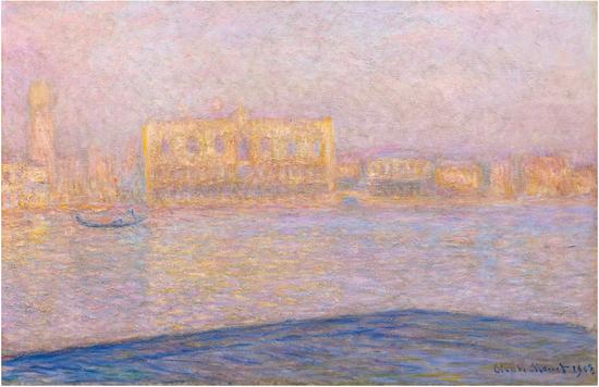 克勞德·莫奈（Claude Monet），《從圣喬治·馬焦雷島觀總統(tǒng)府》(Le Palais Ducal vu de Saint-Georges Majeur)，1908 圖片：Courtesy Sotheby's