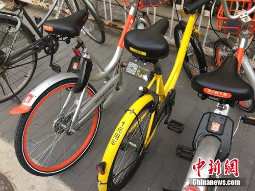 資料圖。某輛共享單車號碼被損。<a target='_blank' href='http://www.chinanews.com/' >中新網(wǎng)</a> 吳濤 攝