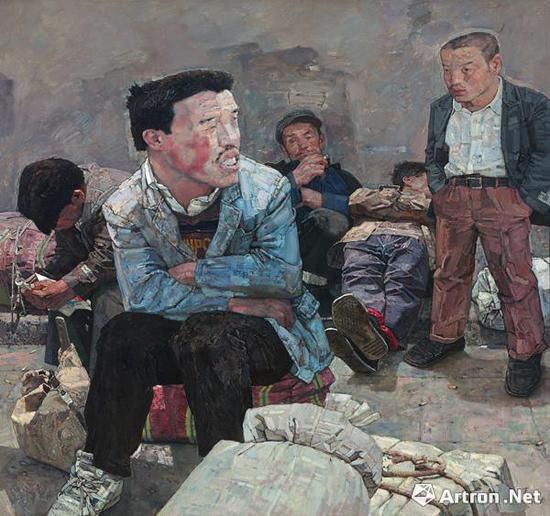 　　忻東旺   明天，多云轉(zhuǎn)晴 布面 油畫(huà) 150×160.5cm 1996年作 成交價(jià)：425.5萬(wàn)元