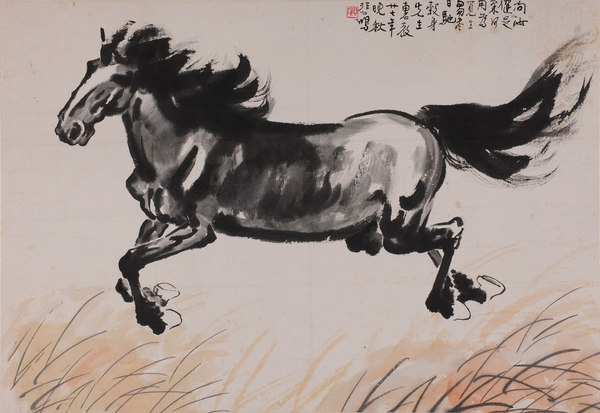 2 徐悲鴻 《奔馬》 紙本水墨設(shè)色 51×74cm 1938年